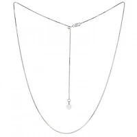 10K White Gold Adjustable to 22" 0.80mm Box Chain
