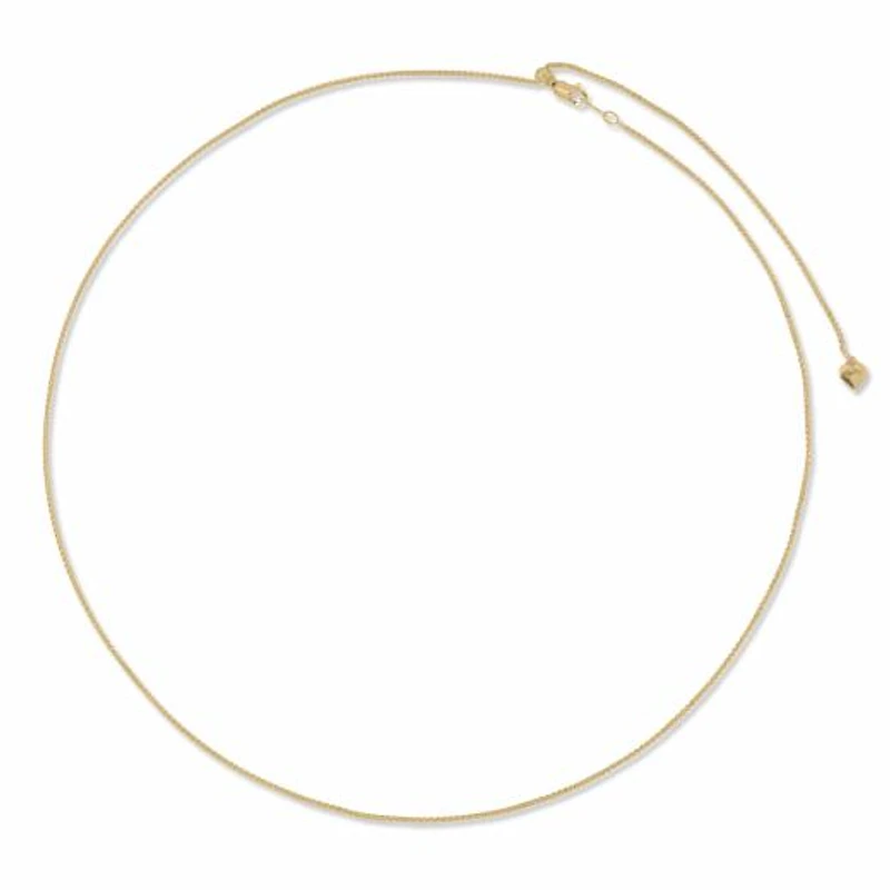 10K Yellow Gold Adjustable to 22" 0.80mm Wheat Chain