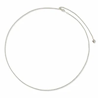 10K White Gold Adjustable to 22" 0.80mm Wheat Chain