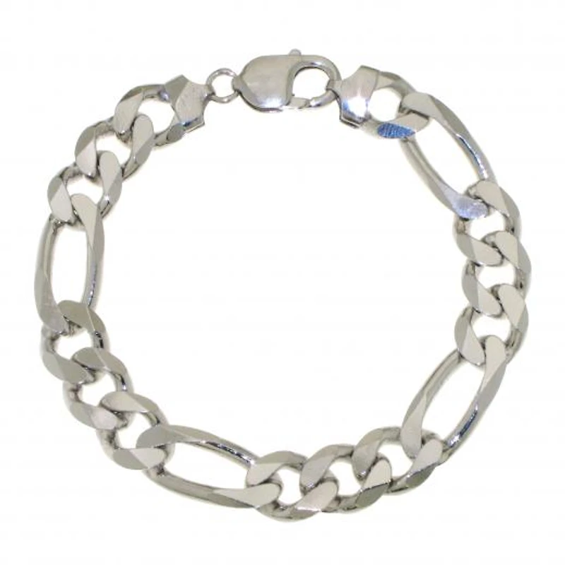 Sterling Silver 8.5" 10.6mm Figaro Bracelet