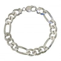 Sterling Silver 8.5" 10.6mm Figaro Bracelet