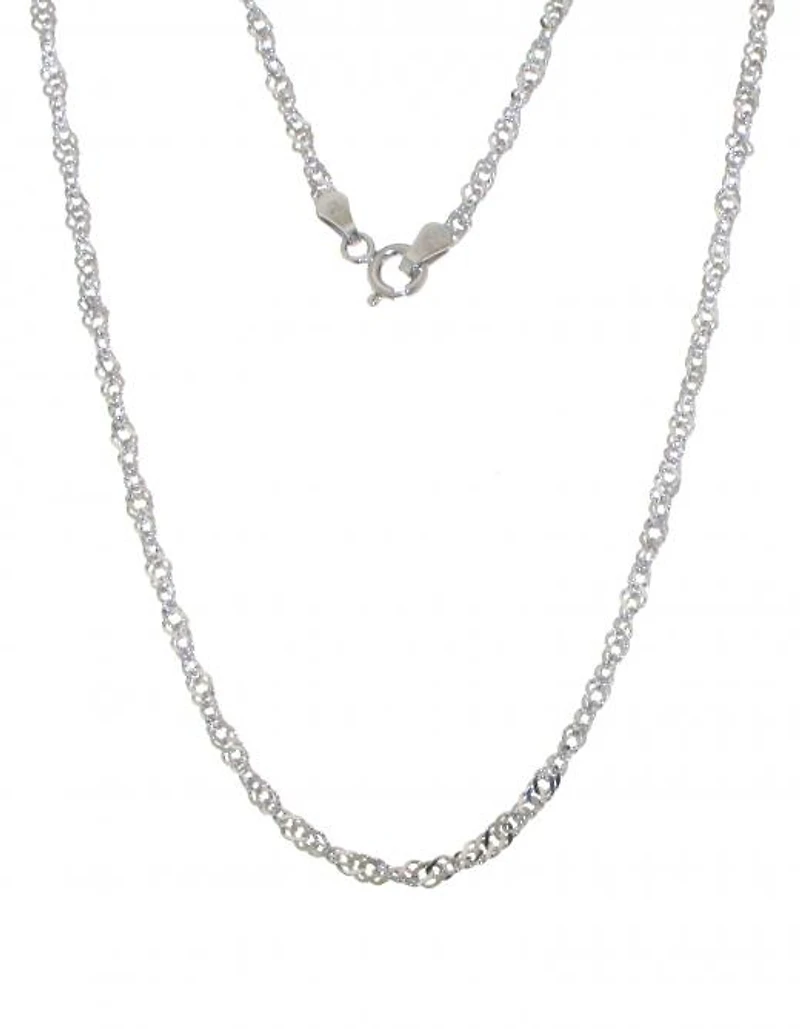 Sterling Silver 20" 2.1mm Singapore Chain