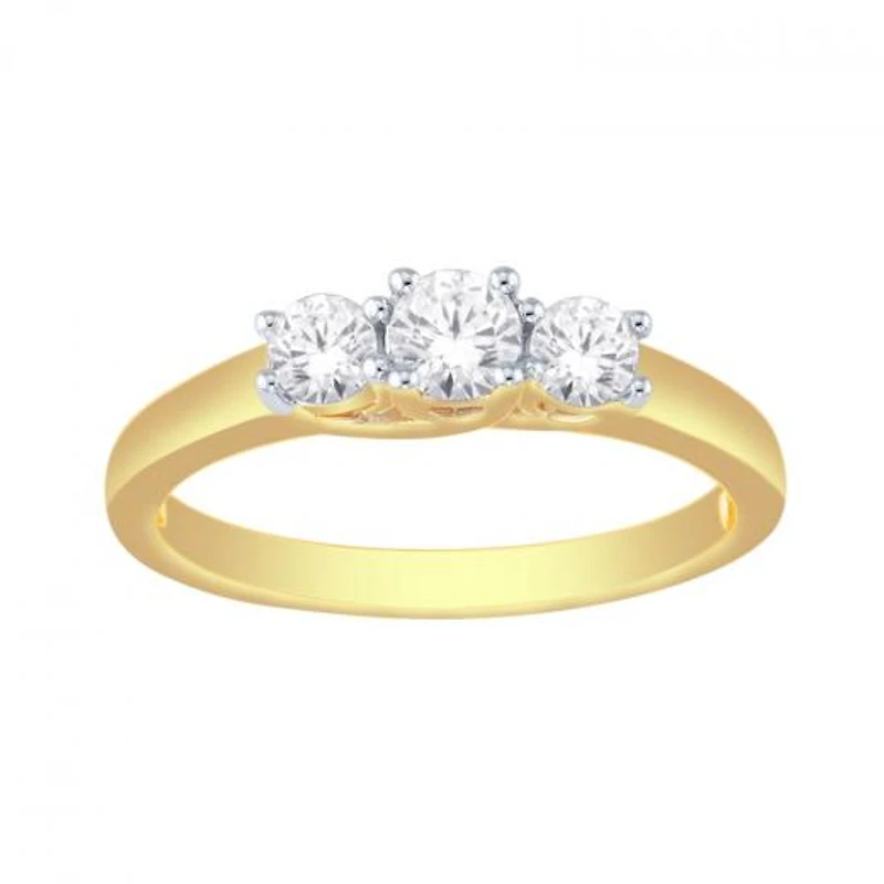 14K Yellow Gold Three-Stone Ring