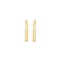 10K Two-Tone Hoop Earrings