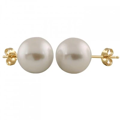 Large Freshwater Pearl Stud Earrings