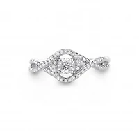Sterling Silver Diamond Swirl Promise Ring