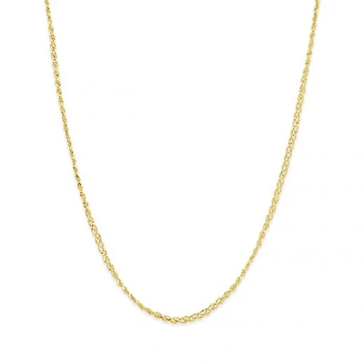 14K Yellow Gold Three Row Ball & Bead Twist Necklace