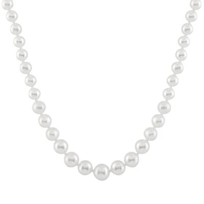 Graduated 4mm- 8mm Freshwater White Pearl 18" Necklace