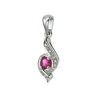 Sterling Silver Ruby & Diamond Pendant