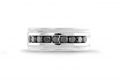 Sterling Silver Black Diamond 1.00CTW Diamond Band
