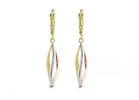 10K Tri-Colour Gold Drop Earrings