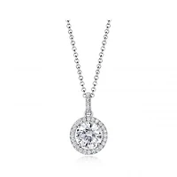 Sterling Silver Cubic Zirconia 19" Drop Pendant
