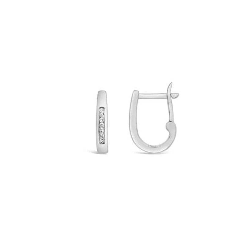 10K White Gold Diamond Infinity Earrings
