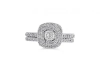 14K White Gold 1.00CTW Diamond Bridal Set