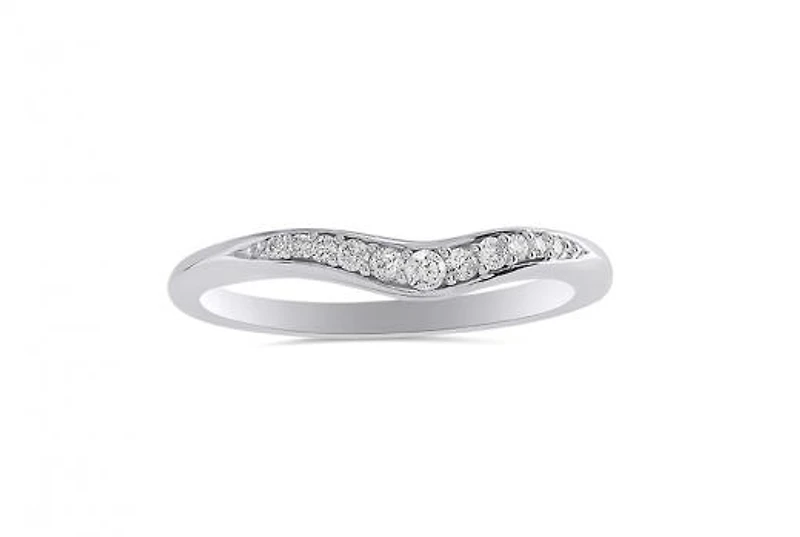 14K White Gold Contour Band