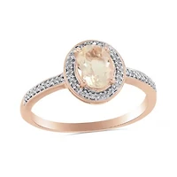 10K Rose Gold Diamond & Morganite Ring