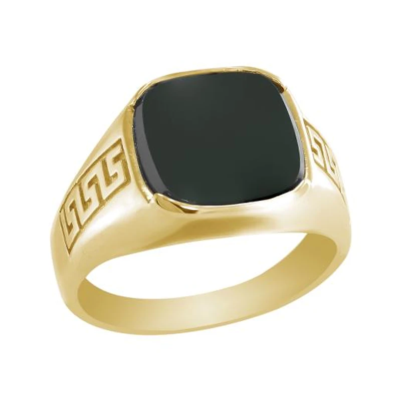 10K Yellow Gold Black Onyx Men's Ring
