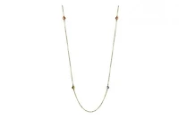 10K Tri-Colour Diamond Cut Stationary Bead Necklace