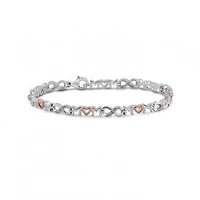Sterling Silver & Rose Gold Diamond Infinity Mom Bracelet
