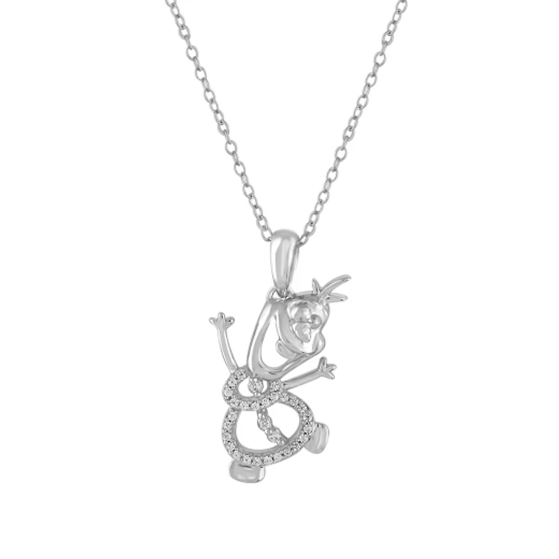 Enchanted Disney Olaf 0.10CTW Pendant
