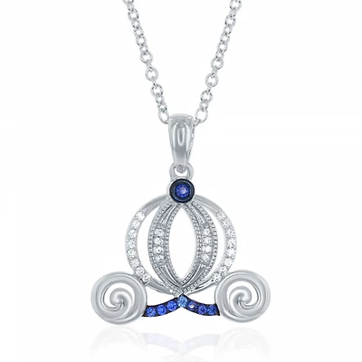 Enchanted Disney Cinderella Carriage 0.10CTW Pendant