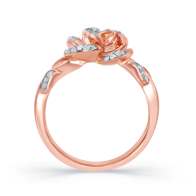 Enchanted Disney Belle 0.20CTW Diamond Rose Ring