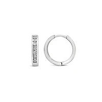 Sterling Silver 0.09CTW Diamond Hoops