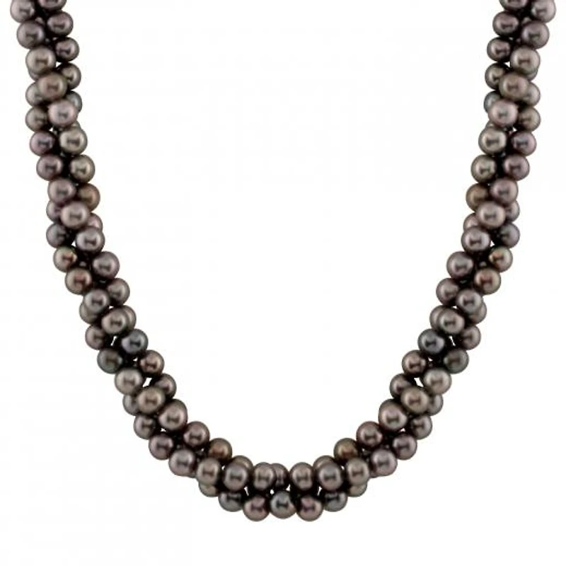 Triple Row Black Pearl Necklace