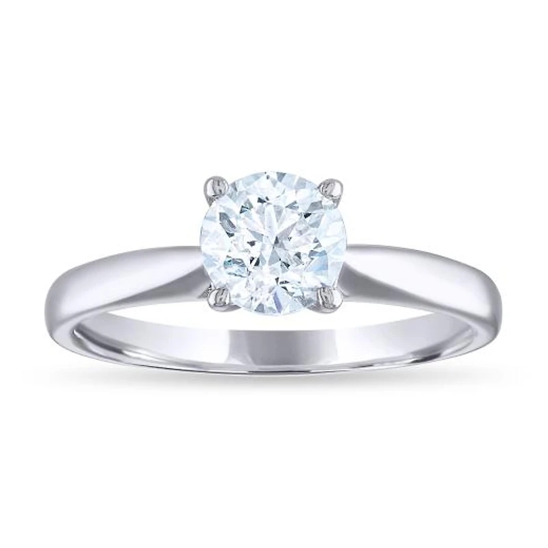 14K White Gold 1.01CTW Harmony Solitaire Diamond Ring