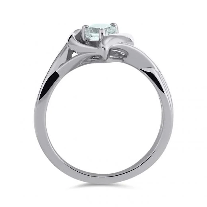 Sterling Silver Aquamarine Heart Ring