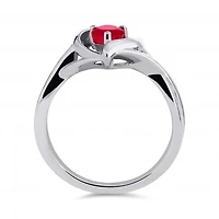 Sterling Silver Ruby Heart Ring