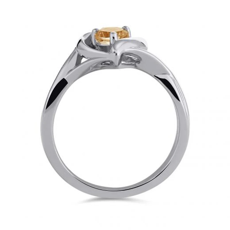 Sterling Silver Citrine Heart Ring