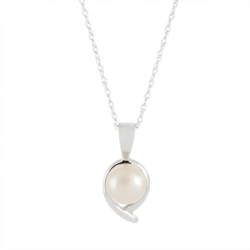 10K White Gold Freshwater Pearl Pendant