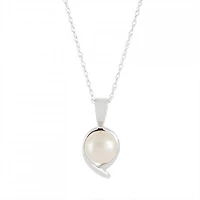 10K White Gold Freshwater Pearl Pendant