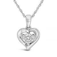 Sterling Silver Opal Heart Pendant