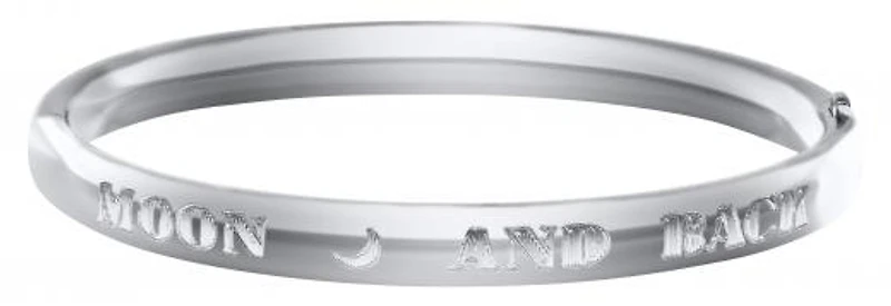 Children's Sterling Silver "I Luv U 2 The Moon & Back" Bangle