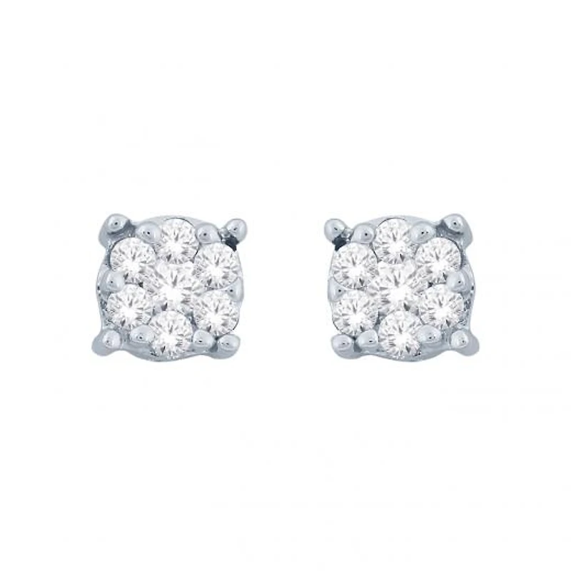 10K White Gold 0.10CTW Bouquet Diamond Studs
