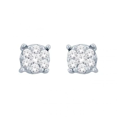 10K White Gold 0.10CTW Bouquet Diamond Studs