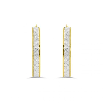 10K Yellow Gold Glitter Hoops