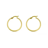 10K Yellow Gold Glitter Hoops
