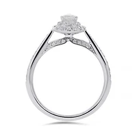 Glacier Fire 14K White Gold Pear Shaped Canadian Diamond 0.75CTW Bridal Ring