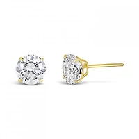 10K Yellow Gold 6mm Round Cubic Zirconia Studs