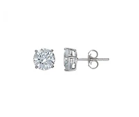 10K White Gold 8mm Round Cubic Zirconia Studs