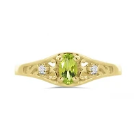 10K Yellow Gold Peridot & Diamond Ring
