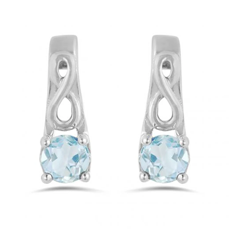 10K White Gold Aquamarine Infinity Earring