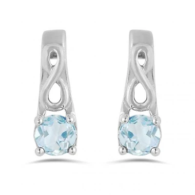 10K White Gold Aquamarine Infinity Earring
