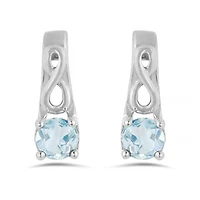 10K White Gold Aquamarine Infinity Earring