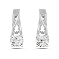 10K White Gold White Topaz Infinity Earring