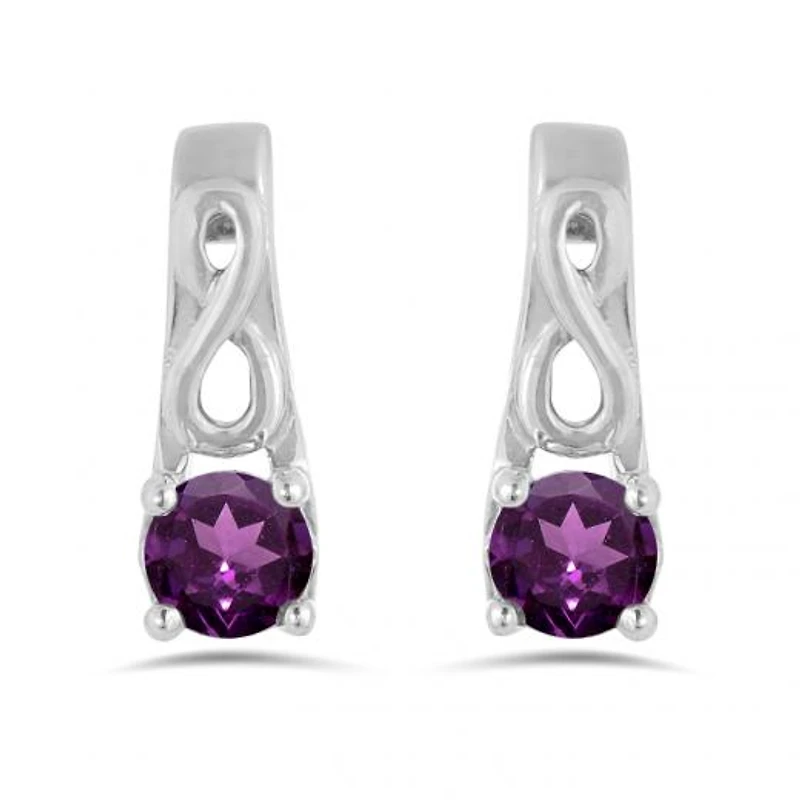 10K White Gold Rhodolite Garnet Infinity Earring