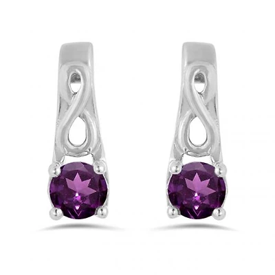 10K White Gold Rhodolite Garnet Infinity Earring